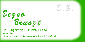 dezso bruszt business card