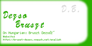dezso bruszt business card